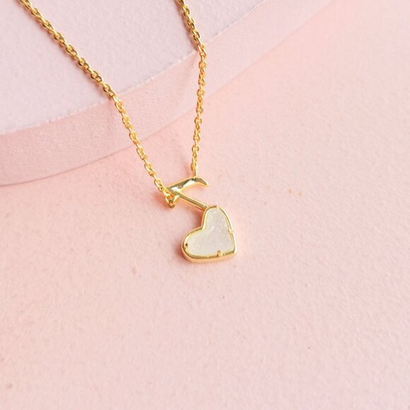 Kendra Scott - Ari Heart Music Note Drusy Gold Necklace - NEW - Picture 2 of 4
